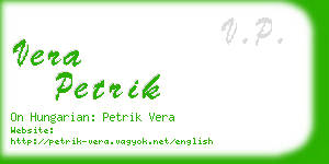 vera petrik business card
